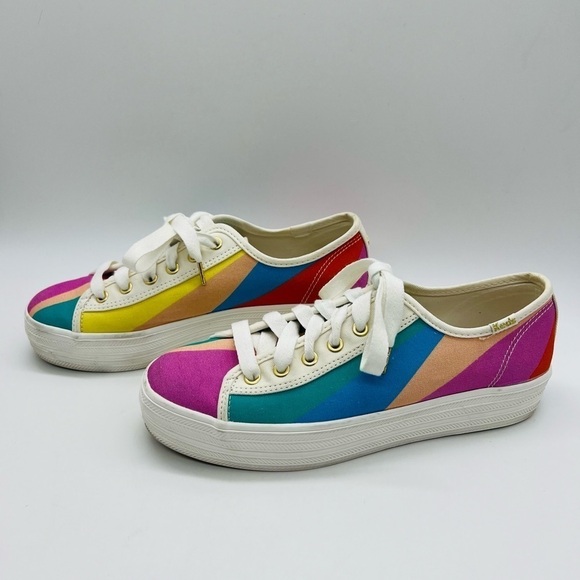 KATE SPADE X KEDS WOMEN’S COLORFUL TRIPLE KICK PLATFORM SNEAKERS SIZE 7 - Picture 2 of 12